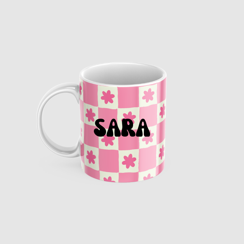 Taza de cerámica · estampado retro