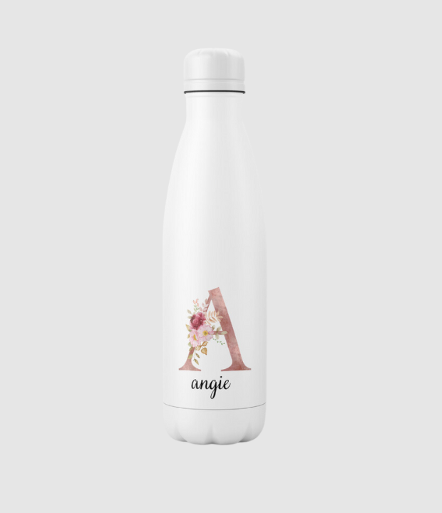 Botella con nombre e inicial