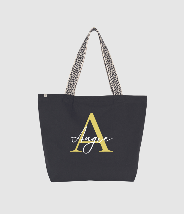 Tote bag grande reciclada · detalles étnicos
